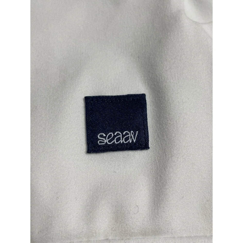 Seaav Athletics Cut Out Sports Bra Top‎ Womens Medium White Athleisure Fast Ship